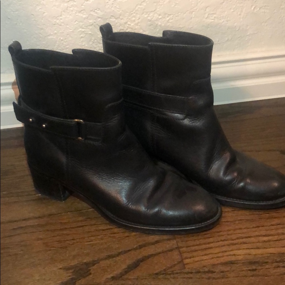 J. Crew Black Leather Booties